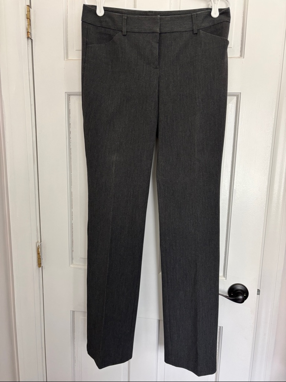 Express Women's Dark Charcoal Straight-Leg Trousers